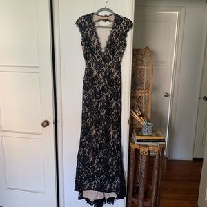 Lace formal evening gown.